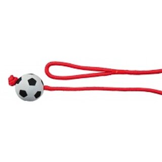 Moosgummiball mit Schnur Weis Schwarz 6 cm