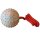 Throw ball with cord white with stripes 7 cm