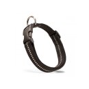 Halsband M Schwarz mit gelben Streifen
