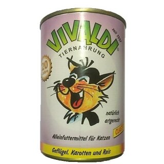 Vivaldi Gefl&uuml;gel, Karotten &amp; Reis - 400 g Dose MHD 15.09.2018