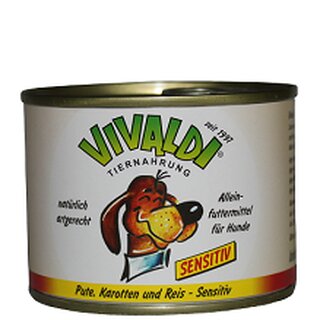 Vivaldi Sensitive Turkey, Carrots &amp; Rice - 195 g can